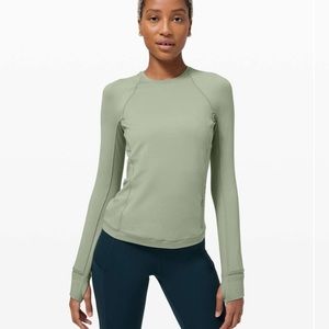 Lululemon rulu runderful willow green 8 long sleeve top